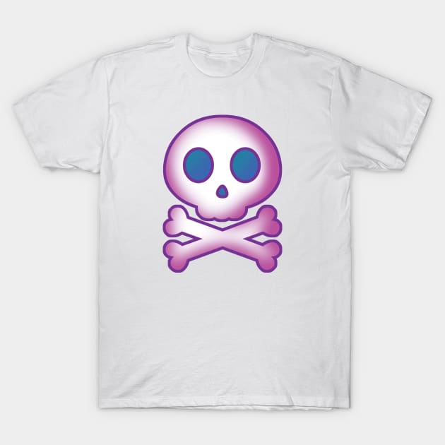 Cute Skull and Crossbones (color) T-Shirt by PsychicCat
